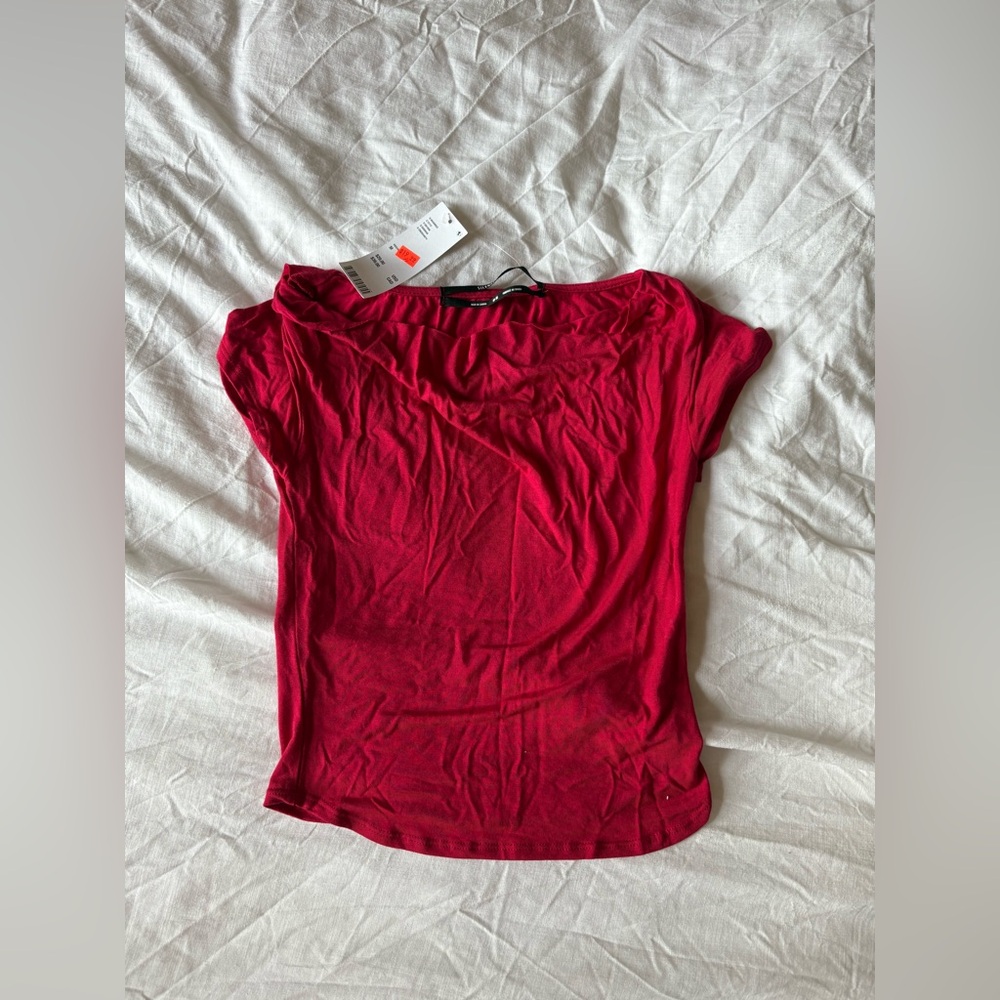 Silence + Noise Vibrant Red Blouse
